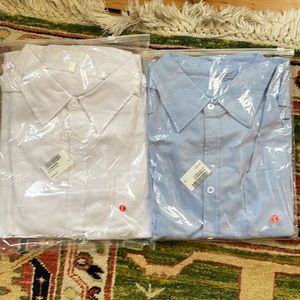 Two mens long sleeve linen button down